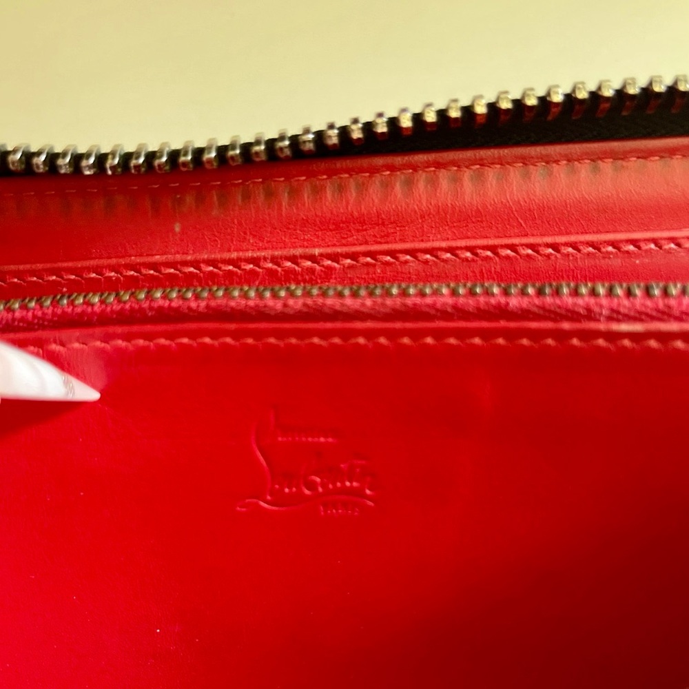 ♥️ Christian Louboutin Panettone Wallet Spikes Loubinthesky Seville Calf Leather - Picture 14 of 14